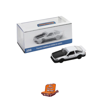 DCT Toyota Corolla Levin GT-APEX (AE86) Panda Black Hood Black & White 1:64