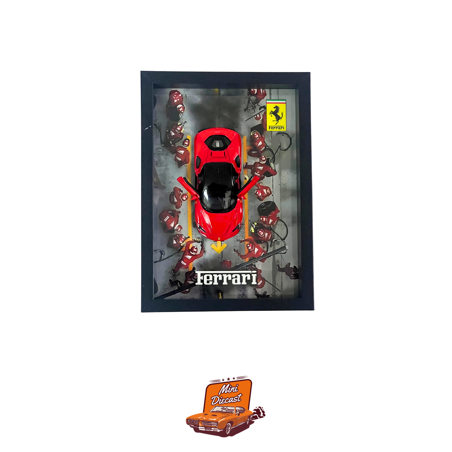 3D Car Frame – Ferrari SF90 Stradale Red (1:32 Scale) – A4 Size