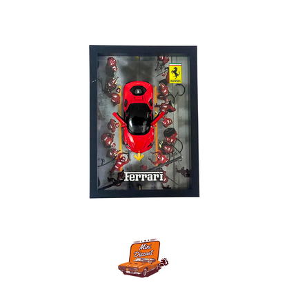 3D Car Frame – Ferrari SF90 Stradale Red (1:32 Scale) – A4 Size