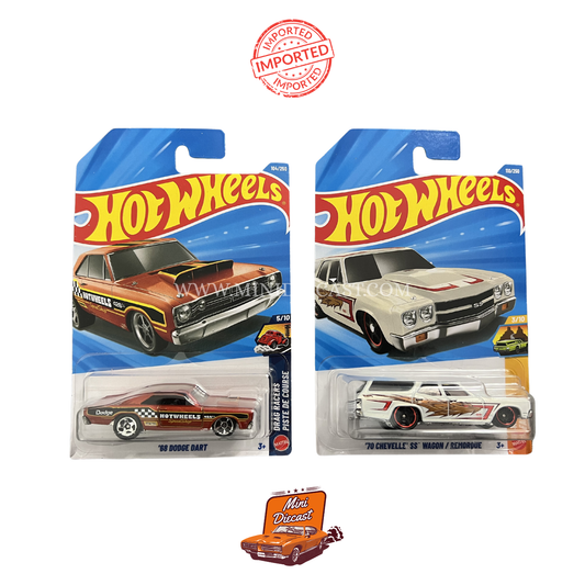 Hot Wheels Mainline (Set of 2) – '68 Dodge Dart / '70 Chevelle SS Wagon (Imported)
