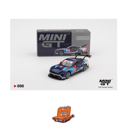 Mini GT #898 Ford Mustang GT3 #64 Ford Multimatic Motorsports 2024 IMSA Daytona 24 Hrs