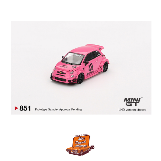Mini GT #851 ABARTH 595 LB-WORKS x Abas Works Pink