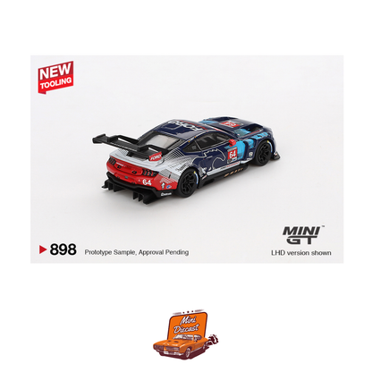 Mini GT #898 Ford Mustang GT3 #64 Ford Multimatic Motorsports 2024 IMSA Daytona 24 Hrs