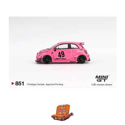 Mini GT #851 ABARTH 595 LB-WORKS x Abas Works Pink