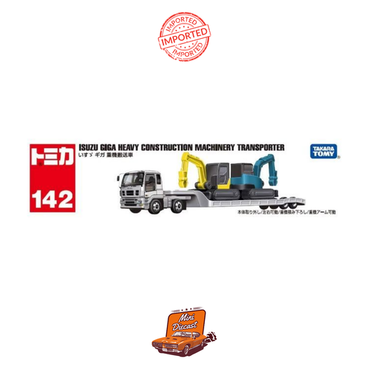 Takara Tomy Tomica No.142 Isuzu Giga Heavy Construction Machinery Transporter