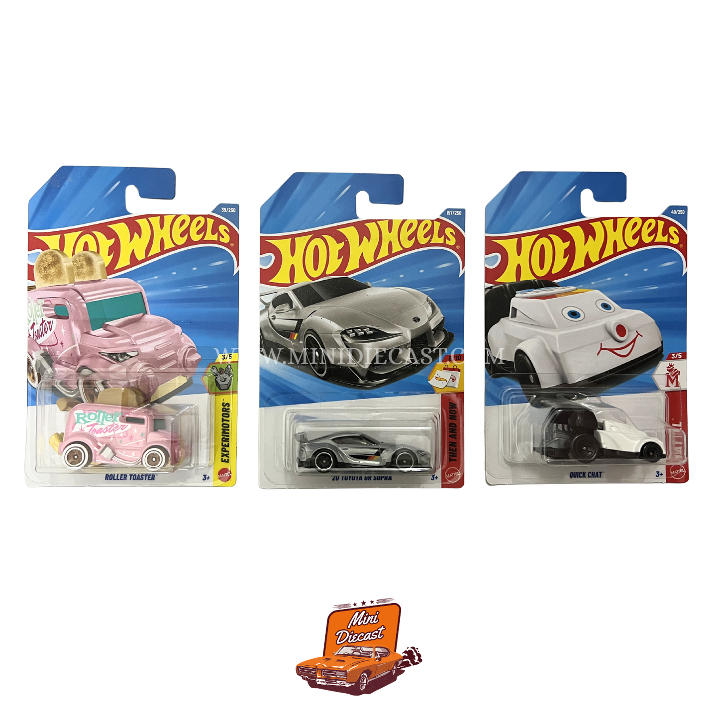 Hot Wheels Mainline (Set of 3) – Roller Toaster / ’20 Toyota GR Supra / Quick Chat