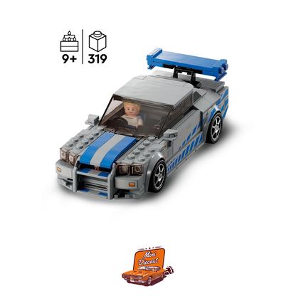LEGO 76917 Speed Champions 2 Fast 2 Furious Nissan Skyline GT-R (R34) (319 Pieces)