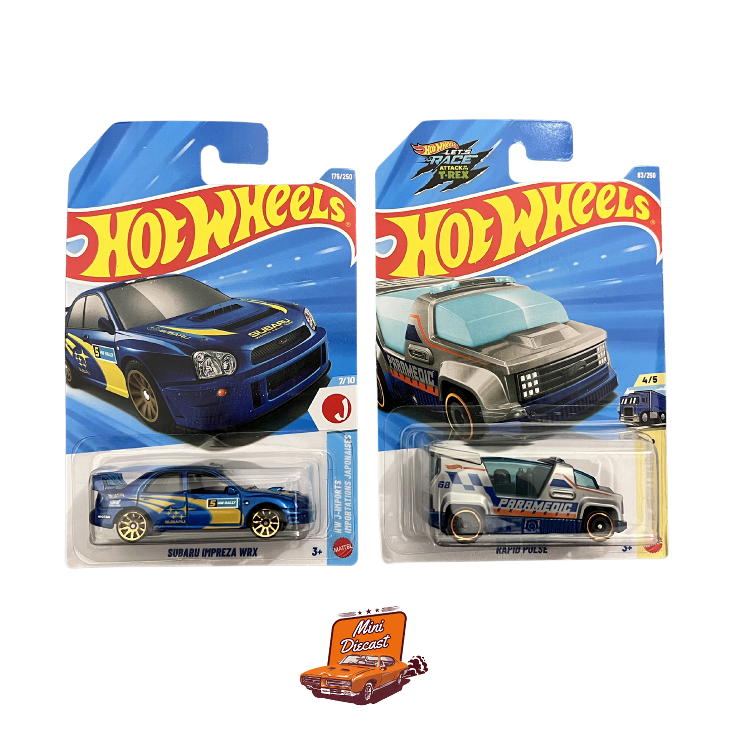 Hot Wheels Mainline (Set of 2) – Subaru Impreza WRX / Rapid Pulse