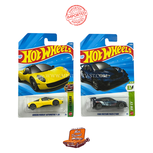 Hot Wheels Mainline (Set of 2) – Gordon Murray Automotive T.33 / Ford Mustang Mach-E 1400 (Imported)