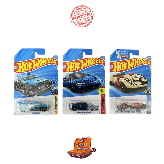 Hot Wheels Mainline (Set of 3) – Haulerback / Ferrari SF90 Stradale / Braille Racer (Imported)