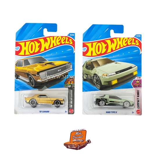 Hot Wheels Mainline (Set of 2) – ’67 Camaro / Hako Type D