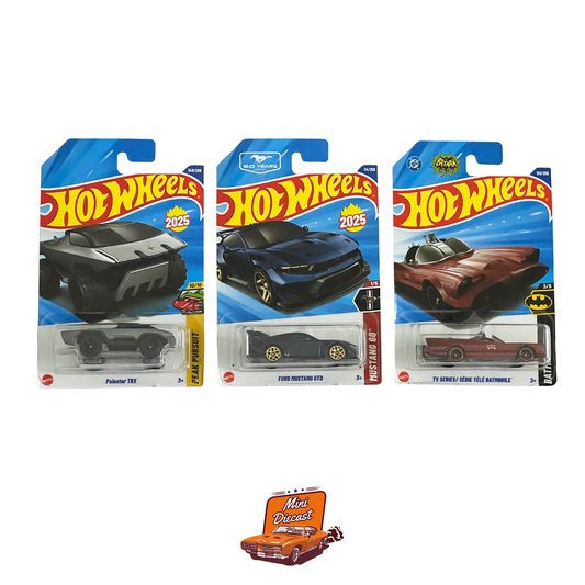 Hot Wheels Mainline (Set of 3) – Polestar TRX / Ford Mustang GTD / Batman TV Series Batmobile