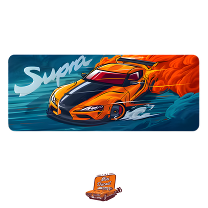 Car Design Printed Mat – Orange Car Theme