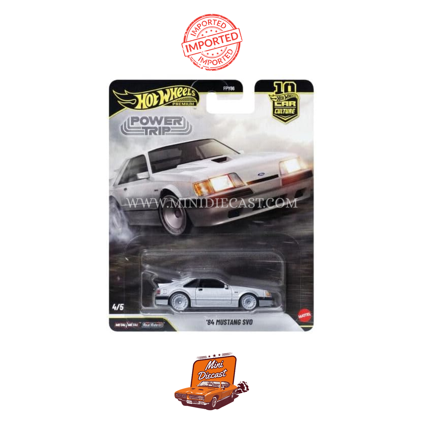 Hot Wheels Premium Car Culture Power Trip – ’84 Mustang SVO (Imported)