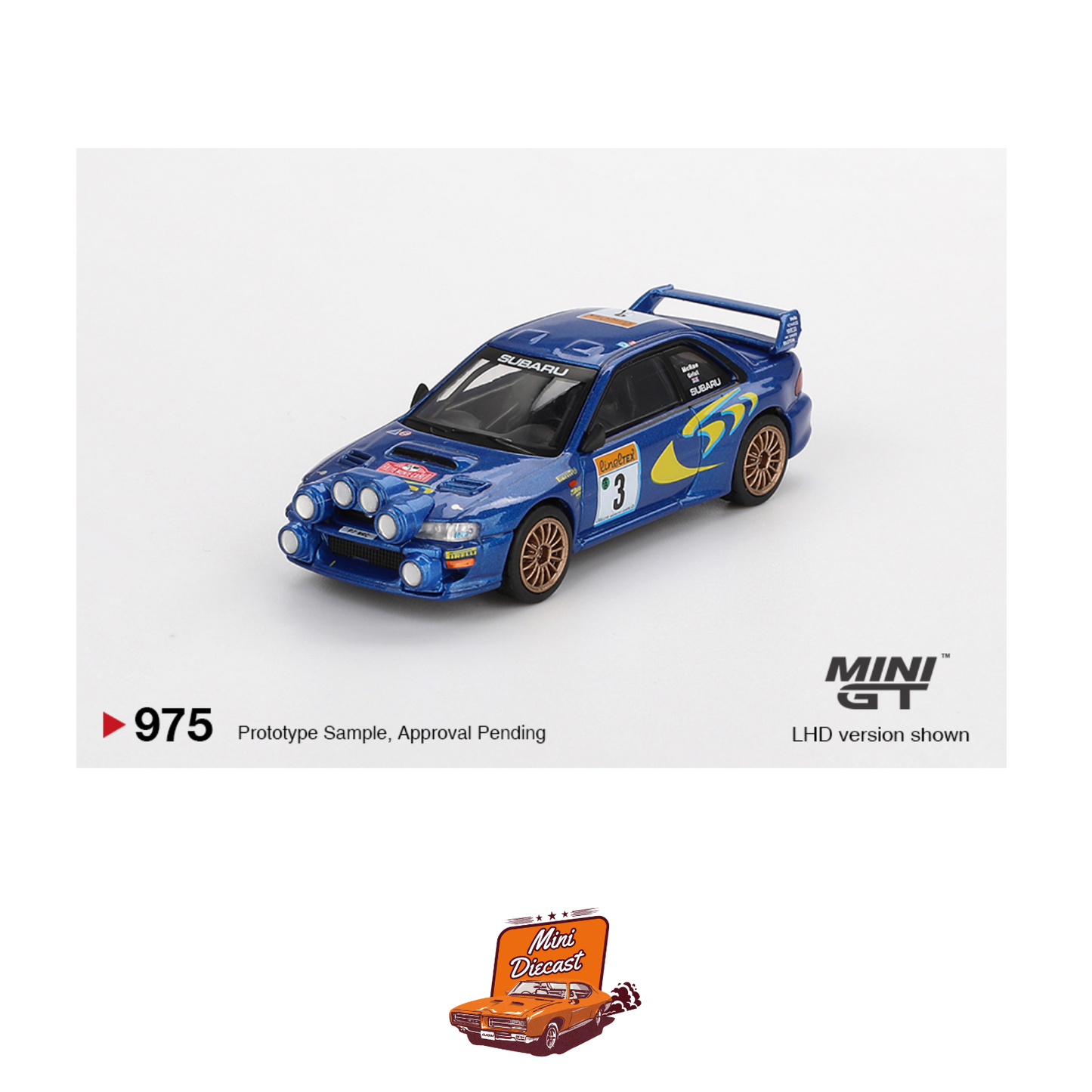 Mini GT #975 Subaru Impreza WRC98 1998 Rally Monte-Carlo 3rd Place #3 (Imported)