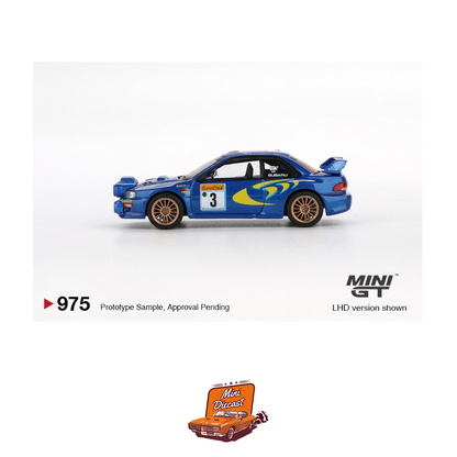 Mini GT #975 Subaru Impreza WRC98 1998 Rally Monte-Carlo 3rd Place #3 (Imported)