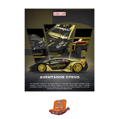 COOLCAR Lamborghini Aventador GT EVO Black with Gold Accents (Limited Edition)