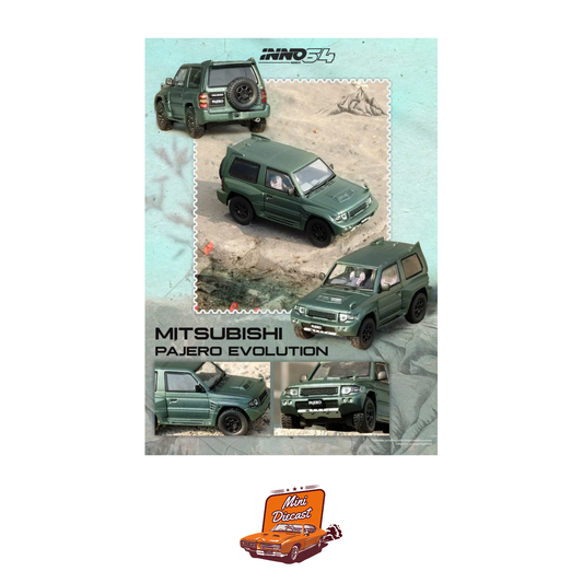 INNO64 Mitsubishi Pajero Evolution Satin Green IN64-EVOP-SGRE