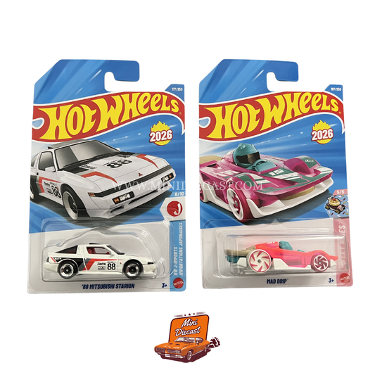 Hot Wheels Mainline (Set of 2) – ’88 Mitsubishi Starion / Mad Drip