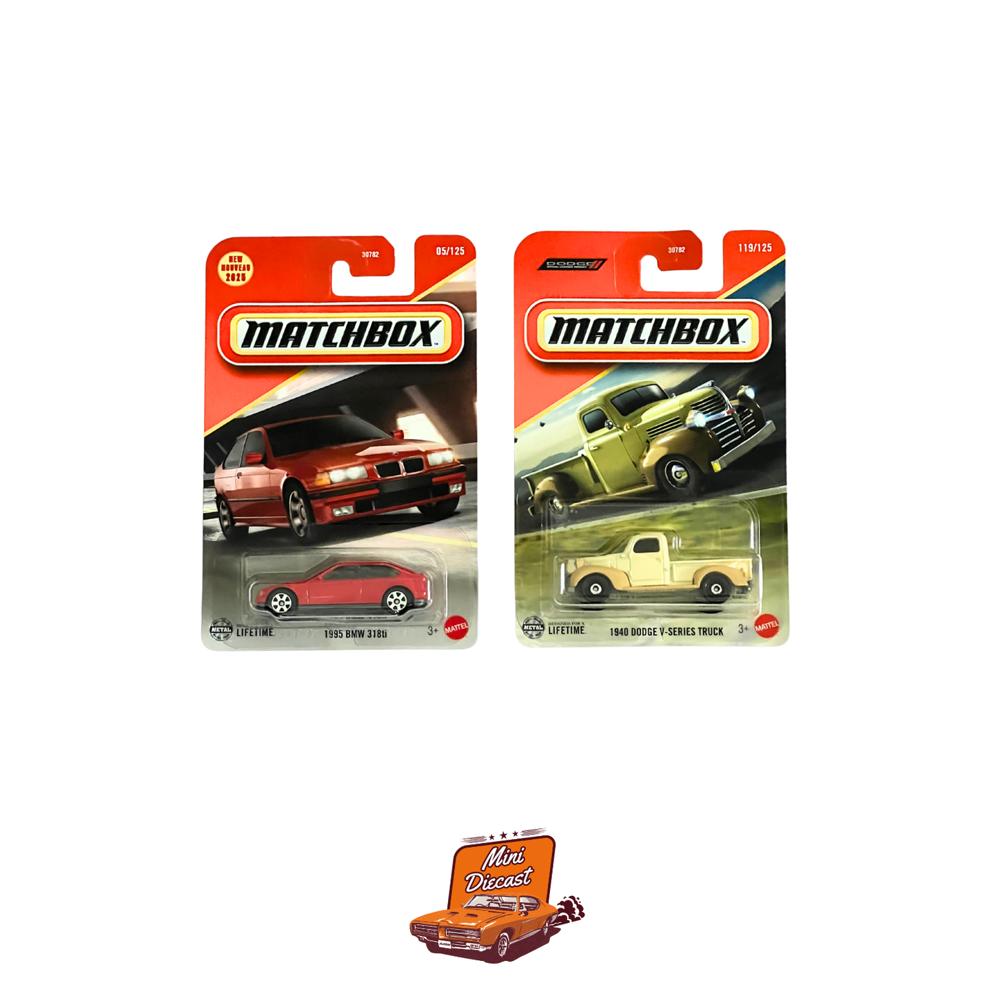 Matchbox (Set of 2) – 1995 BMW 318ti / 1940 Dodge V-Series Truck
