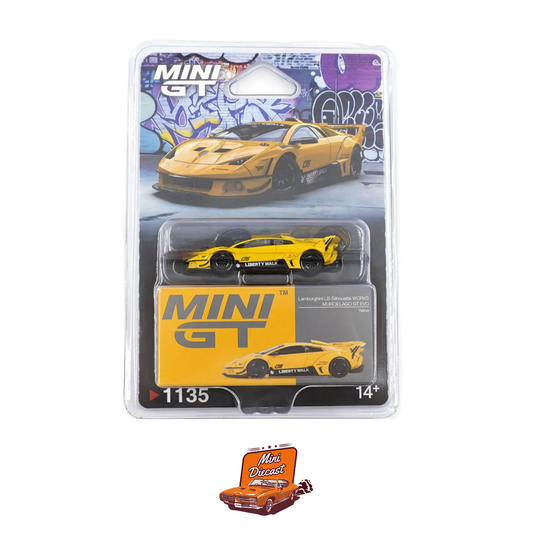 Mini GT #1135 Lamborghini LB-Silhouette WORKS Murciélago GT Evo Yellow (Blister Pack) (Imported)