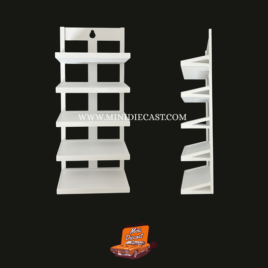 Diecast Cars 5 Rack Stand Slanting (White) (1:64 Scale Cars)