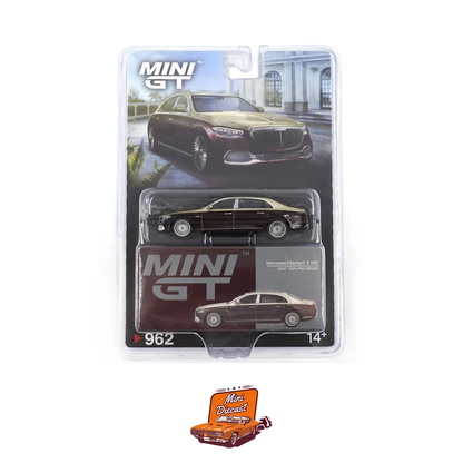 Mini GT #962 Mercedes-Maybach S 680 – Gold / Dark Red Metallic (Blister Pack)