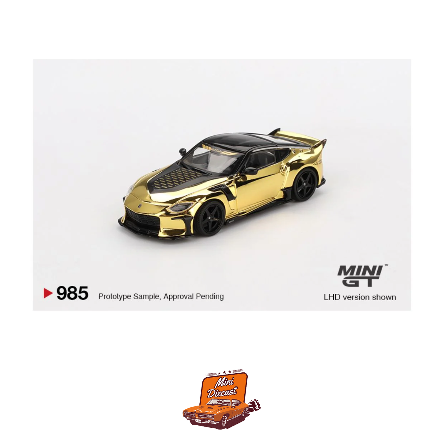 Mini GT #985 – Nissan Z VeilSide FFZ400 (Gold Chrome) (Blister Pack)
