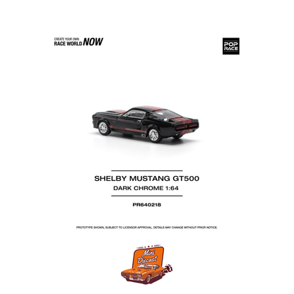 Pop Race Shelby Mustang GT500 Dark Chrome (PR64-218)