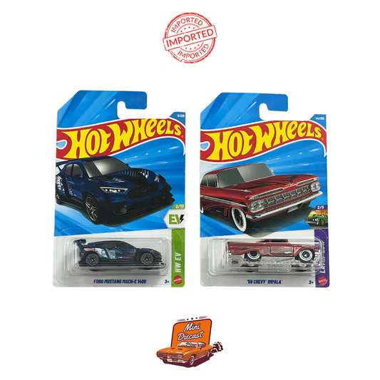 Hot Wheels Mainline (Set of 2) – Ford Mustang Mach-E 1400 / ’59 Chevy Impala (Imported)
