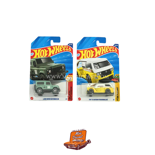 Hot Wheels Mainline (Set of 2) – Land Rover Defender 90 / VW T3 Custom