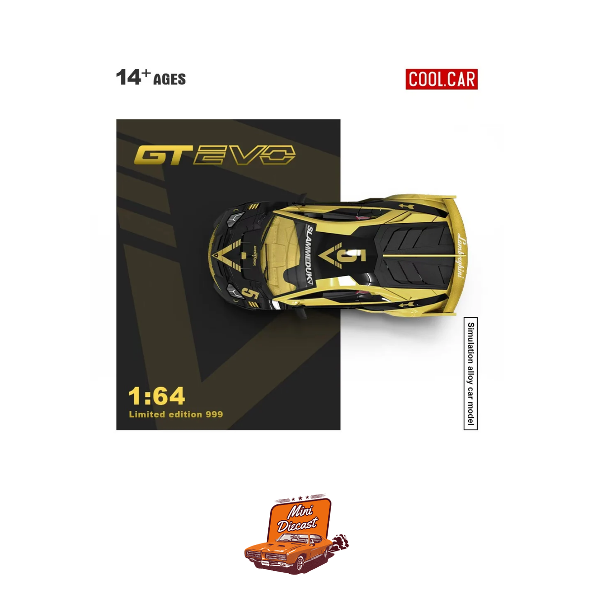COOLCAR Lamborghini Aventador GT EVO Black with Gold Accents (Limited Edition)