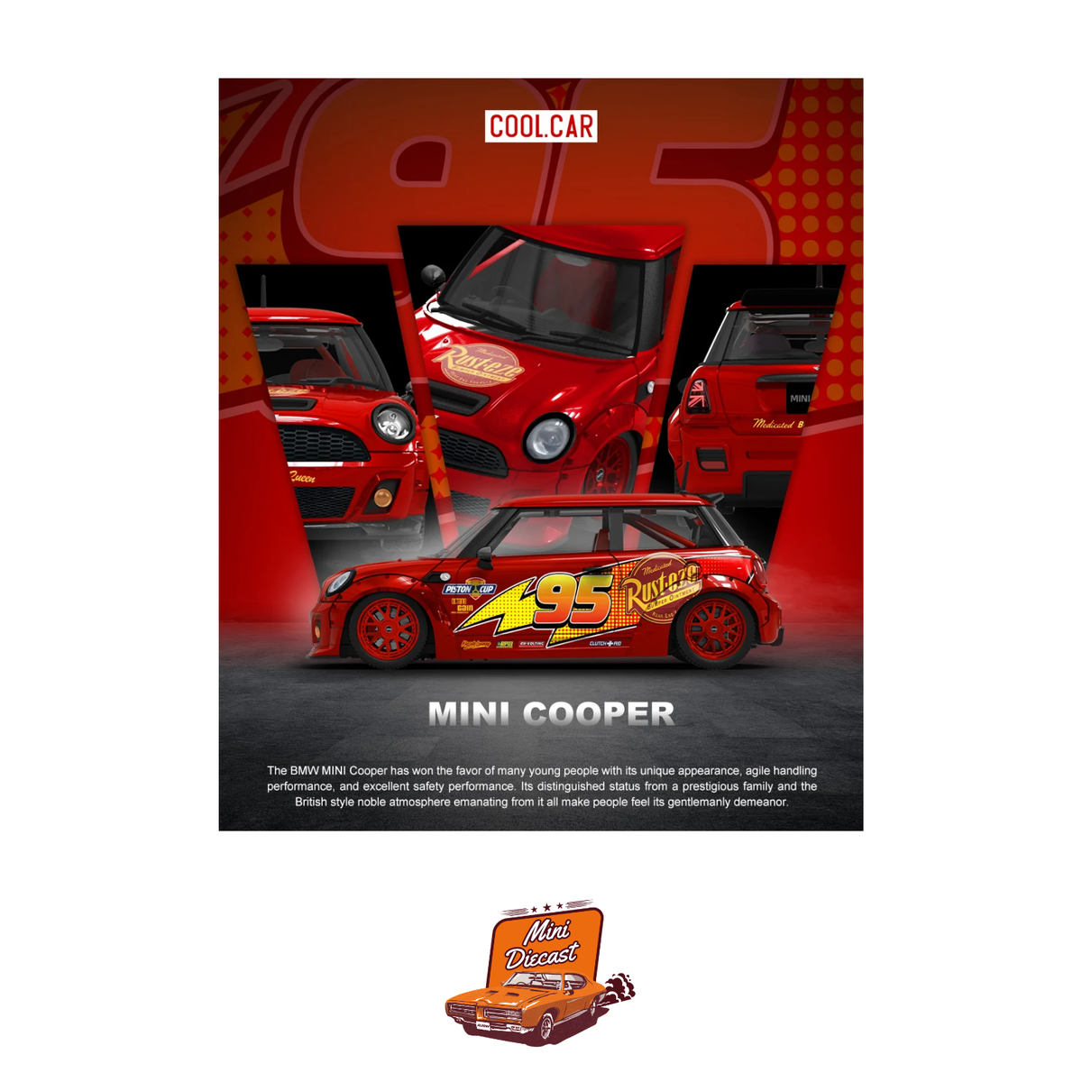 COOLCAR Mini Cooper Lightning McQueen (#95) Livery (CC643646)