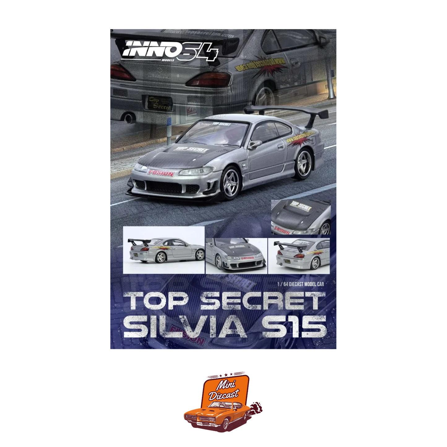INNO64 Top Secret Silvia (S15) Silver IN64-S15TS-SIL