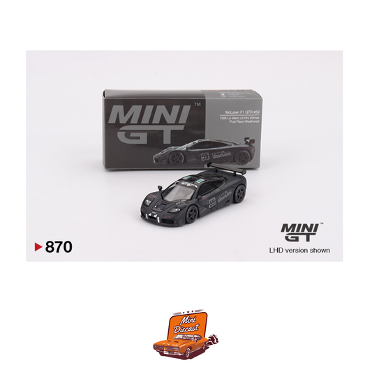 Mini GT #870 McLaren F1 GTR #59 1995 Le Mans 24Hr Winner Post-Race Weathered (Imported)