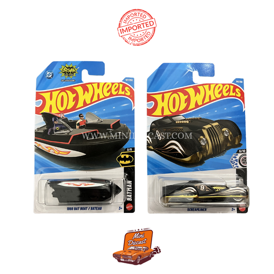 Hot Wheels Mainline (Set of 2) – 1966 Bat Boat / Screamliner (Imported)