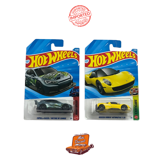 Hot Wheels Mainline (Set of 2) – CUPRA e-Racer / Gordon Murray Automotive T.33 (Imported)