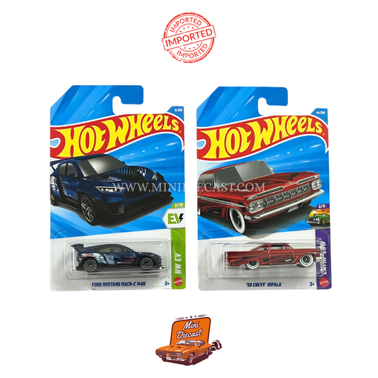 Hot Wheels Mainline (Set of 2) – Ford Mustang Mach-E 1400 / ’59 Chevy Impala (Imported)