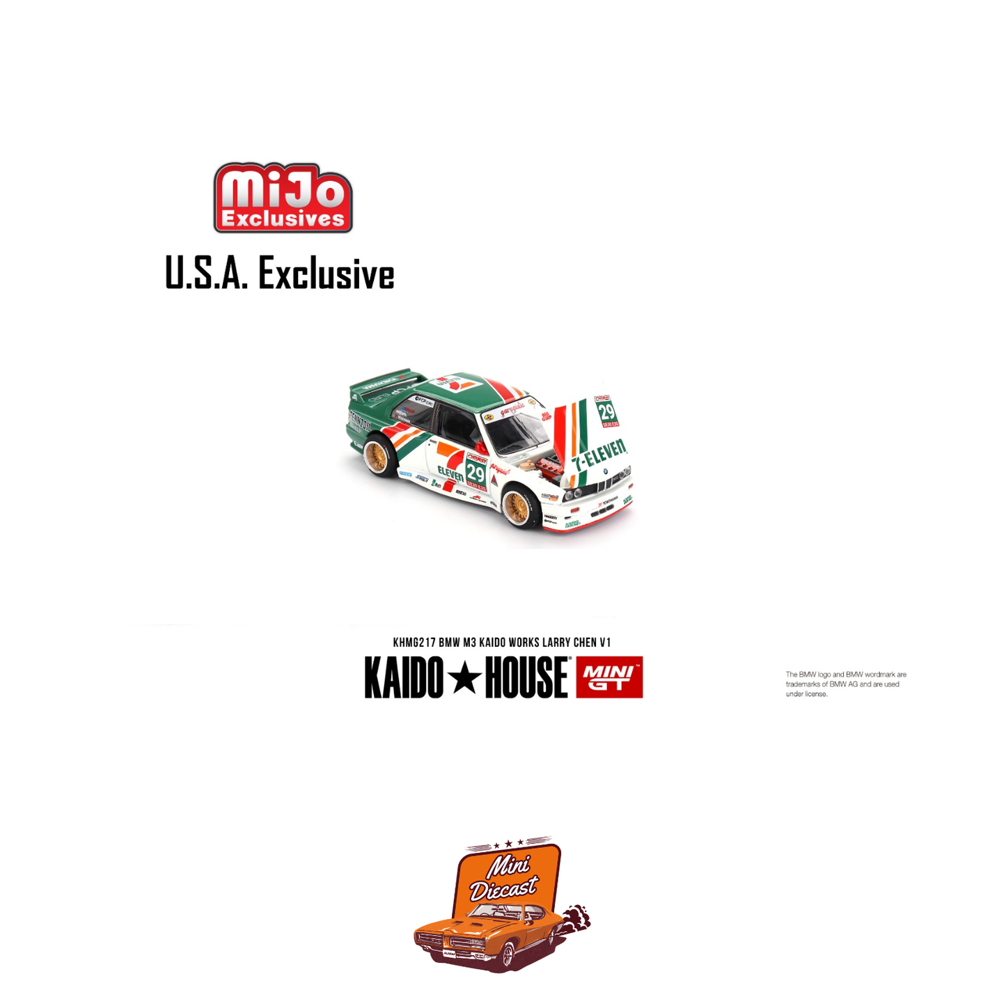 Kaido House x Mini GT #217 BMW M3 Kaido Works Larry Chen V1 (USA Exclusive) – Coming Soon (ETA: Feb End 2026)
