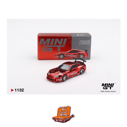Mini GT #1132 Toyota Supra (A80) Top Secret GT-300 Top Secret Red Chrome