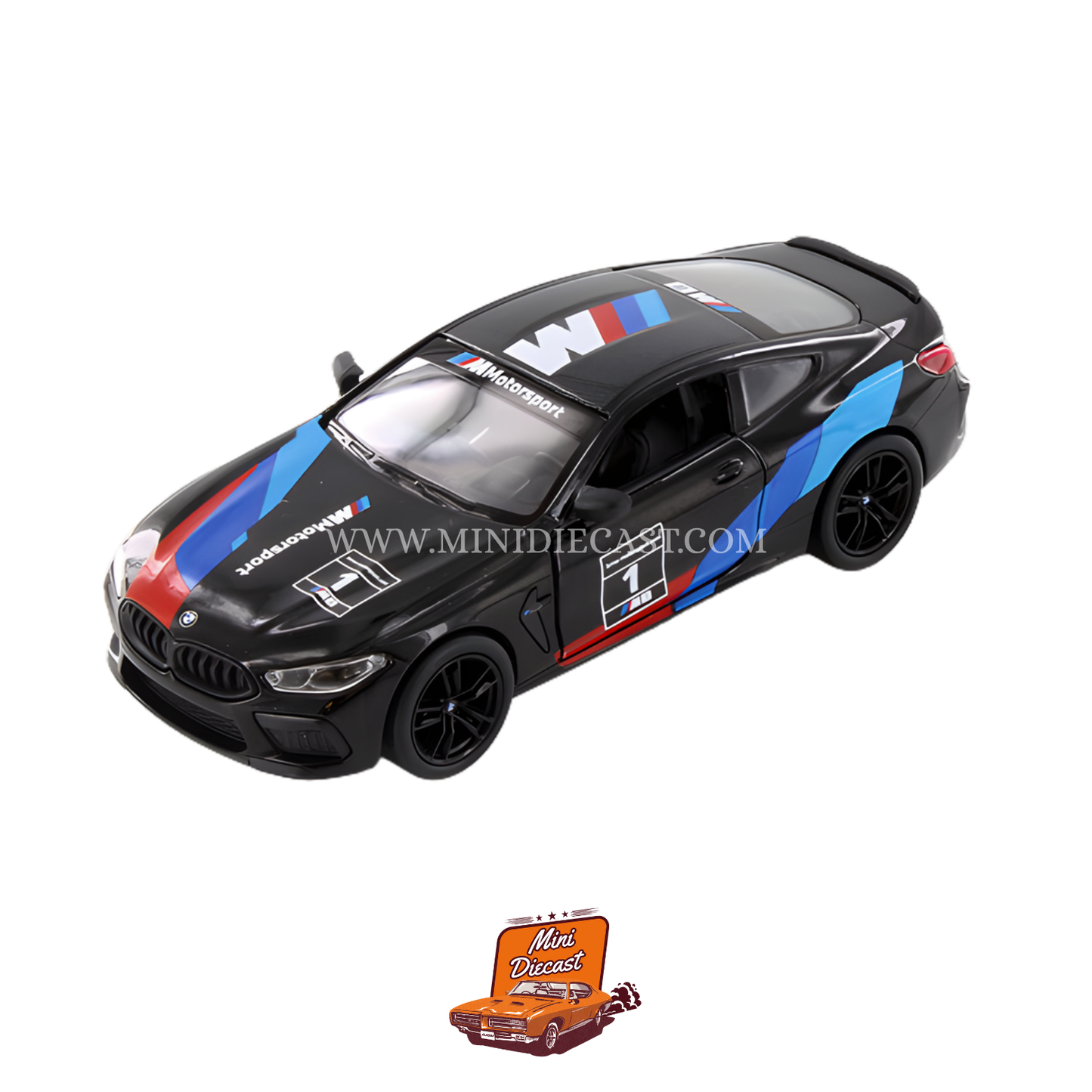 Kinsmart BMW M8 Competition Coupe (Livery Edition) – 1:38 Scale Black