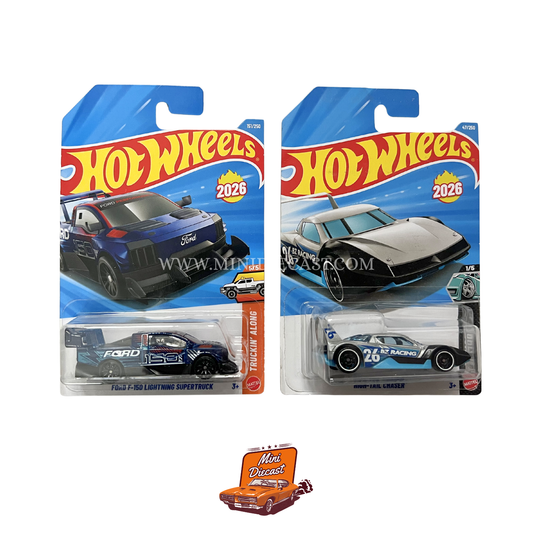 Hot Wheels Mainline (Set of 2) – Ford F-150 Lightning SuperTruck / High-Tail Chaser