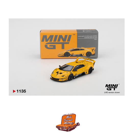 Mini GT #1135 Lamborghini LB-Silhouette WORKS Murciélago GT Evo Yellow (Imported)