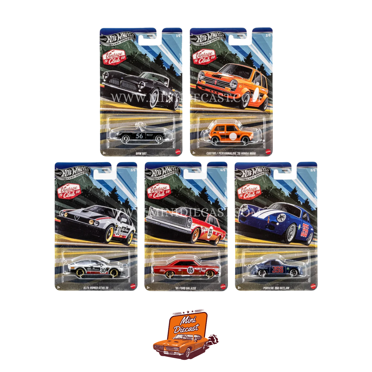Hot Wheels Silver Series Vintage Club – Mix 2 2026 – Set of 5