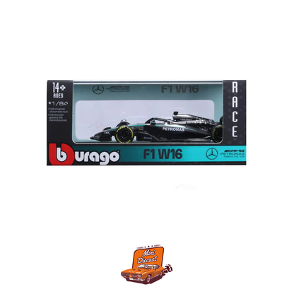 Bburago 1:64 Mercedes-AMG Petronas F1 W16 E Performance Kimi Antonelli with Acrylic Display Box