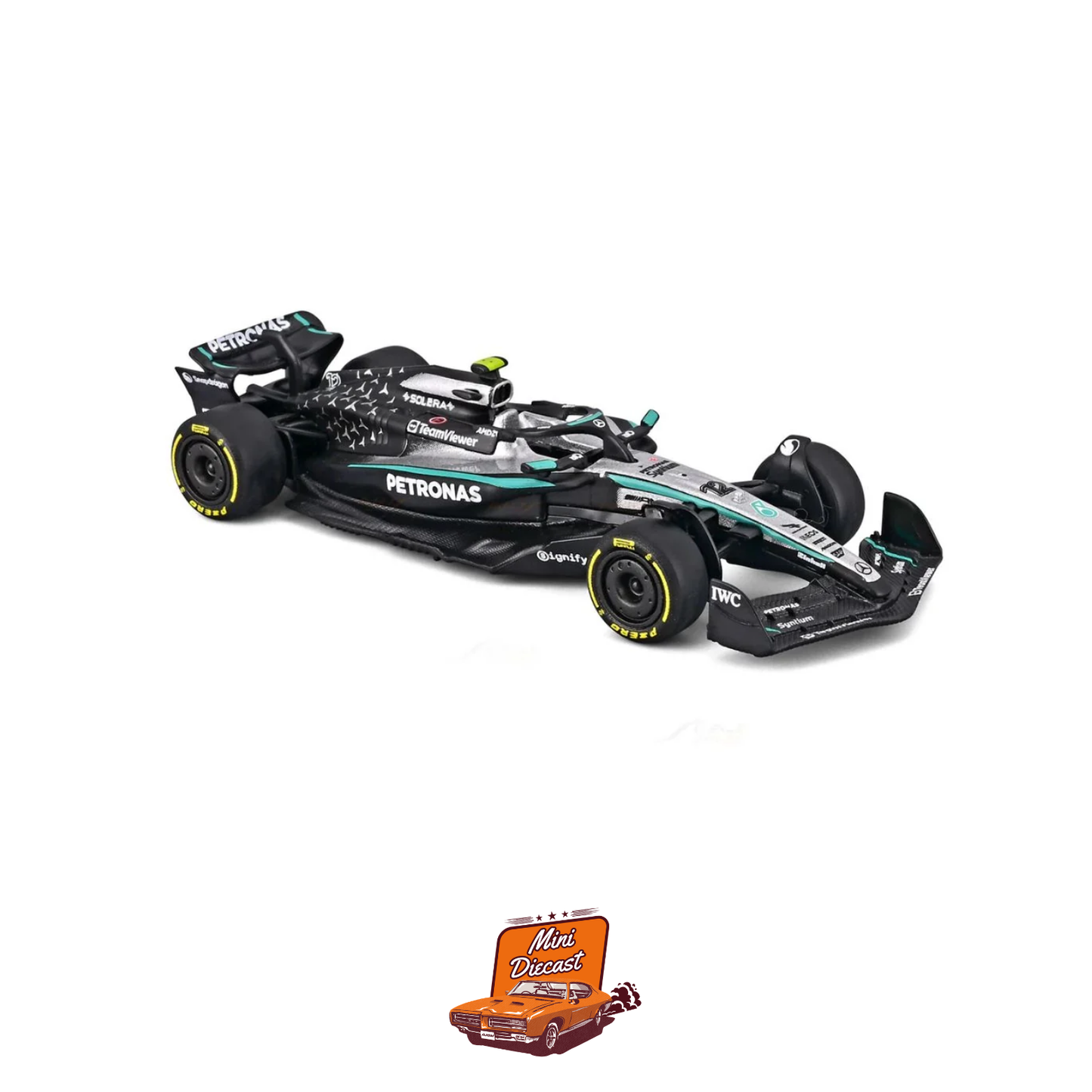 Bburago 1:64 Mercedes-AMG Petronas F1 W16 E Performance Kimi Antonelli with Acrylic Display Box