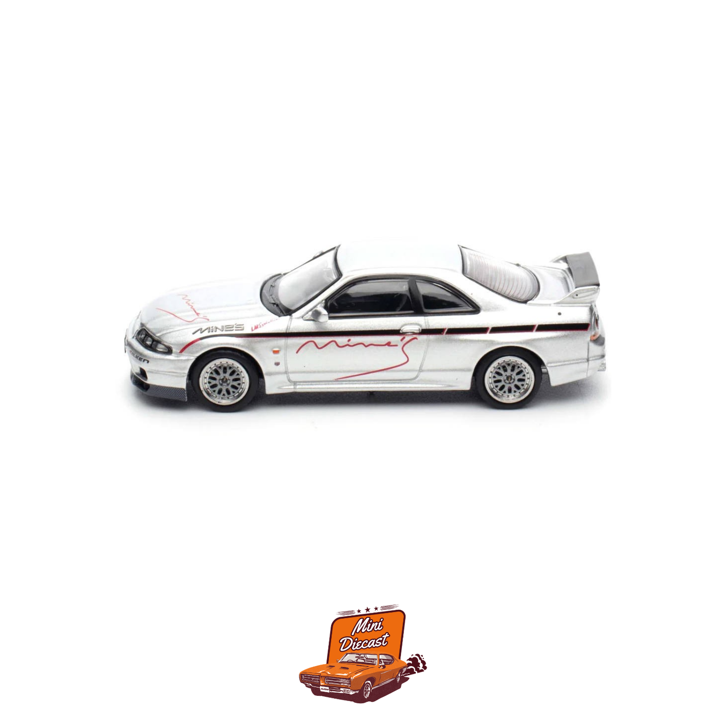 INNO64 Nissan Skyline GT-R N1 (R33) "Tuned by MINE'S" Silver IN64-R33-MINES-S