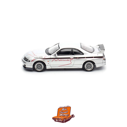 INNO64 Nissan Skyline GT-R N1 (R33) "Tuned by MINE'S" Silver IN64-R33-MINES-S