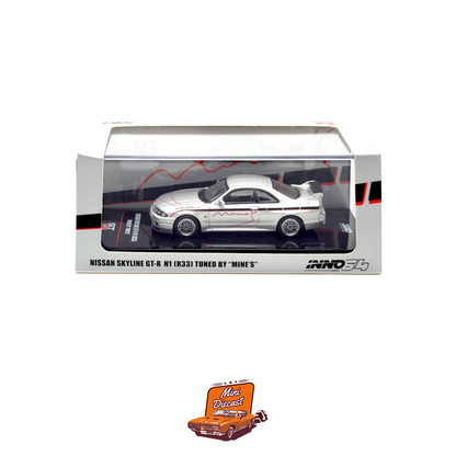 INNO64 Nissan Skyline GT-R N1 (R33) "Tuned by MINE'S" Silver IN64-R33-MINES-S