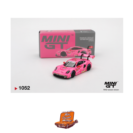 Mini GT #1052 Porsche 911 GT3 R “Roxy” #77 AO Racing 2024 IMSA Road America